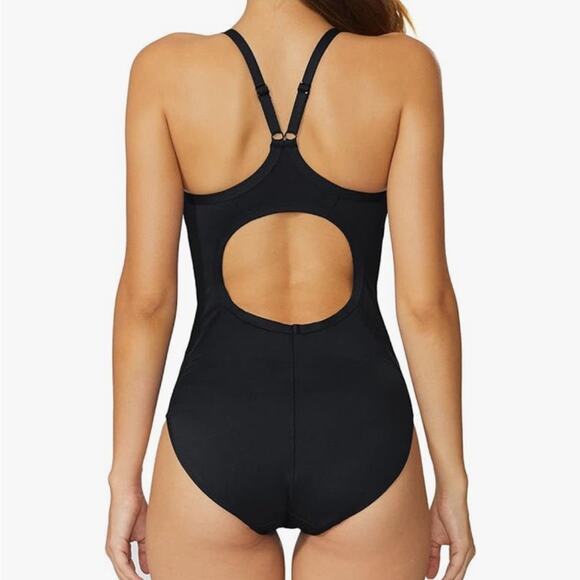 Baleaf Black Training Swimsuit Woman Size 32 Fly Back Adjustable Straps - Picture 4 of 12